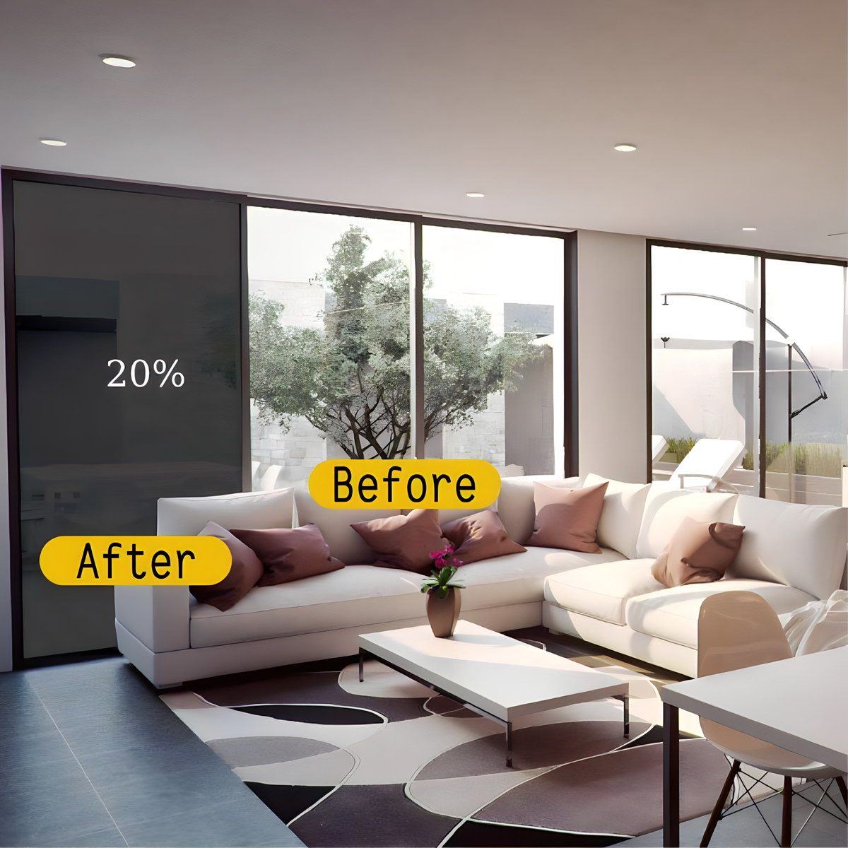 GCling Static Cling Window Tint Film, Size from 18" to 48" x 100 ft